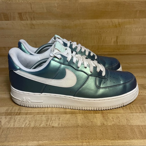 Nike Other - Nike Air Force 1 Fresh Mint 823511-301 Iridescent Metallic Shoes '07 LV1 Size 10